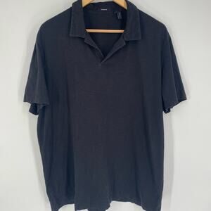 Theory Polo Women’s XXL Black Quiet Luxury Classic Colligate Cotton